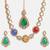 Gold Plated Kundan Multicolor Stone Necklace Set
