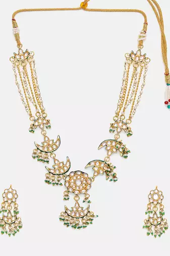 Gold Plated Kundan Necklace Set