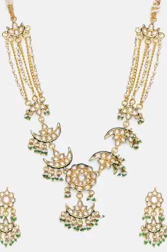 Gold Plated Kundan Necklace Set