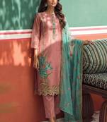 Peach organza fancy zari party wear suit