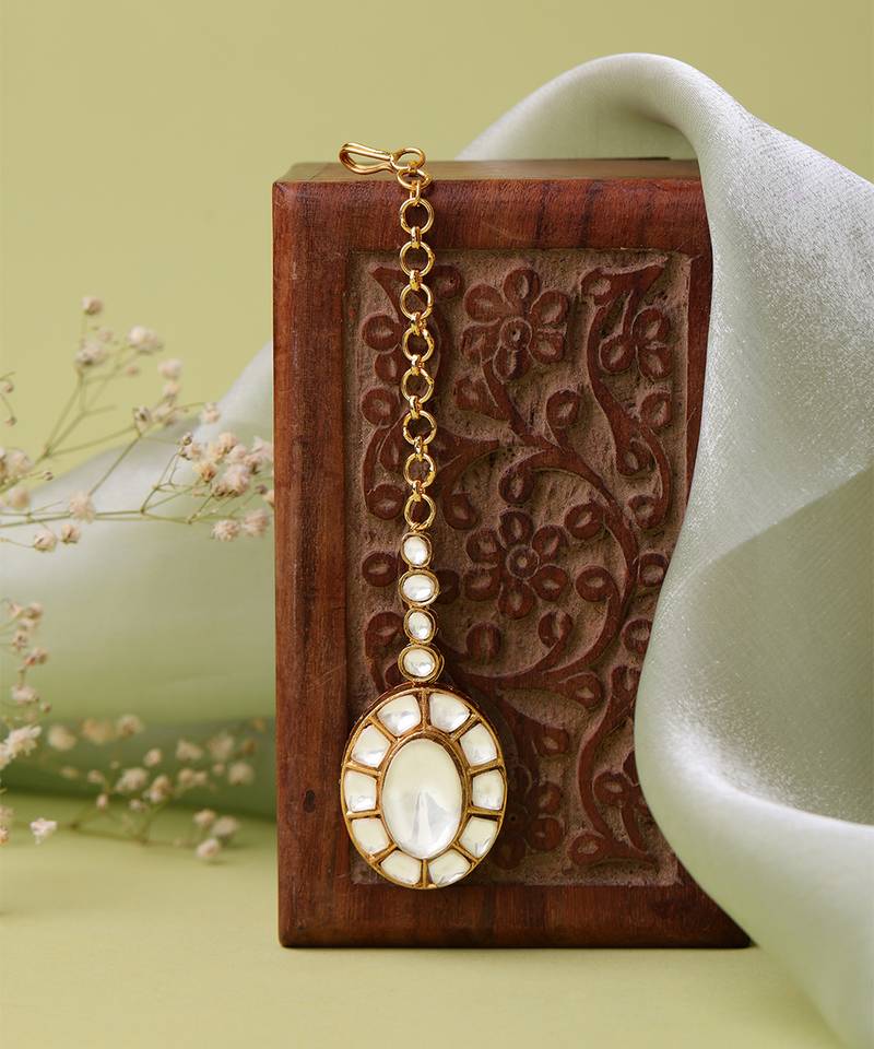 Gold Plated Kundan Maang Tikka