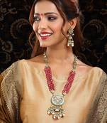 Gold Plated Kundan Multicolor Stones Necklace Set