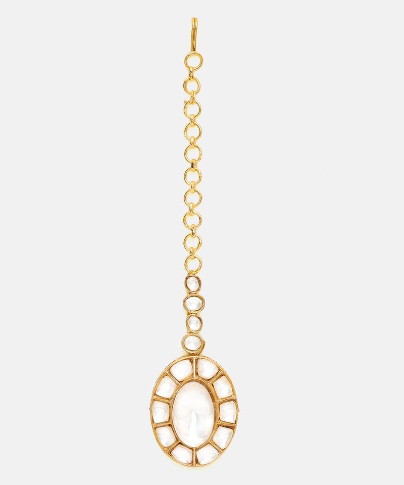 Gold Plated Kundan Maang Tikka