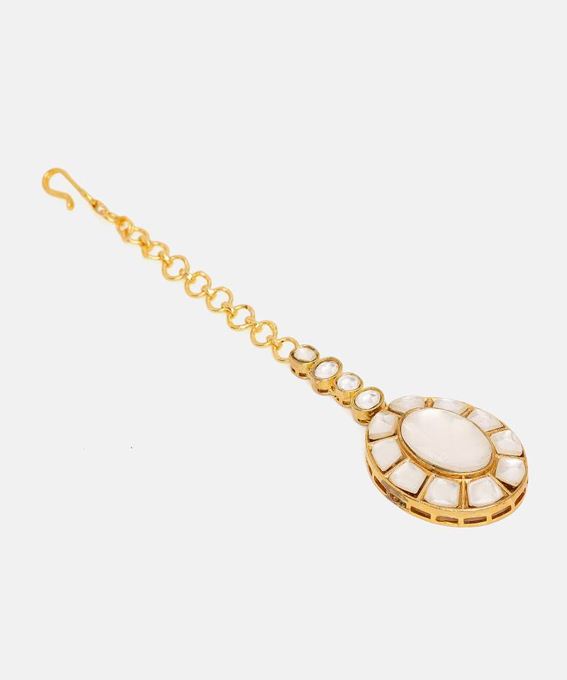 Gold Plated Kundan Maang Tikka