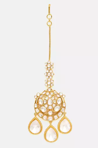 Gold Plated Kundan Maang Tikka