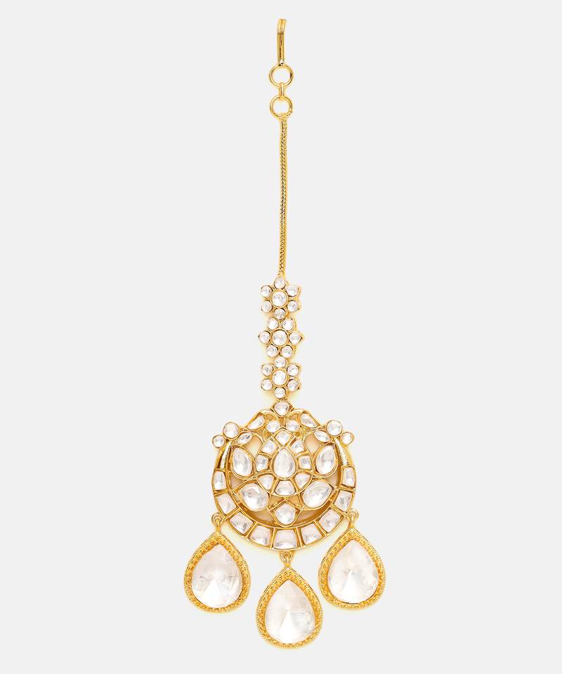 Gold Plated Kundan Maang Tikka