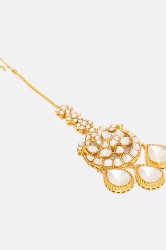 Gold Plated Kundan Maang Tikka
