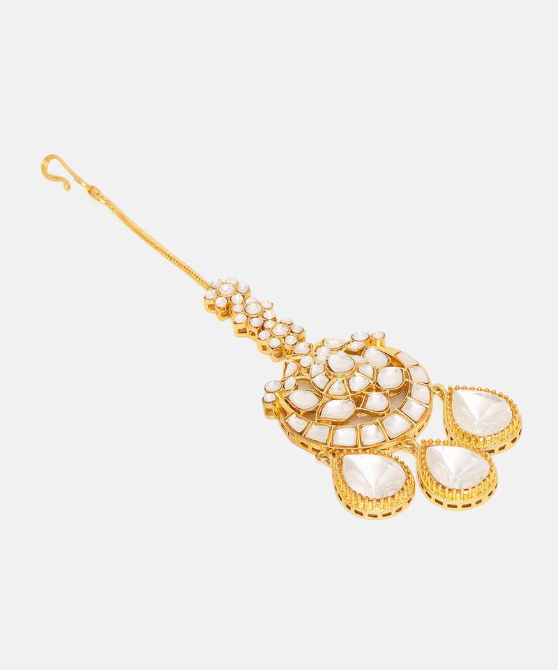Gold Plated Kundan Maang Tikka