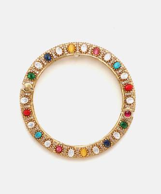 Gold Plated Kundan Multicolor Stones Bangle 3