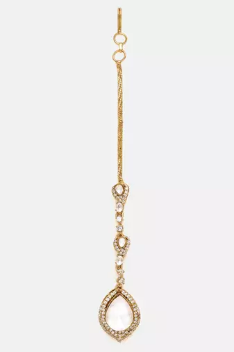 Gold Plated Kundan Maang Tikka