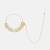 Gold Plated Kundan Pearl Nose Ring With Chain