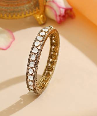 Two Tone Plated Kundan Bangle 2