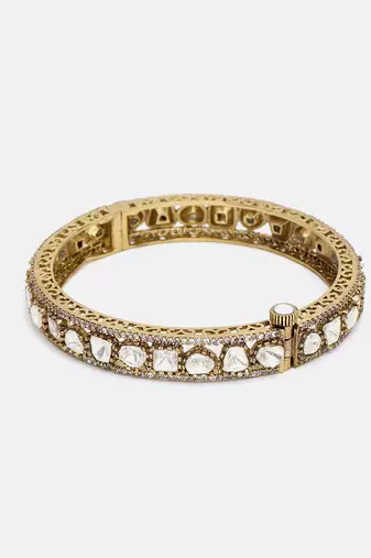 Two Tone Plated Kundan Bangle