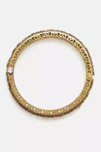 Two Tone Plated Kundan Bangle