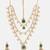 Gold Plated Kundan Green Stone Layered Necklace Set
