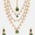 Gold Plated Kundan Green Stone Layered Necklace Set