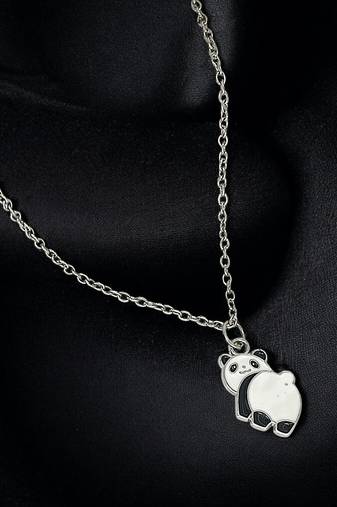 Silver plated panda pendant chain