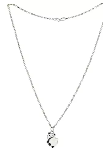 Silver plated panda pendant chain