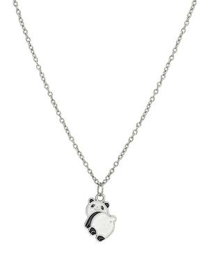 Silver plated panda pendant chain 3