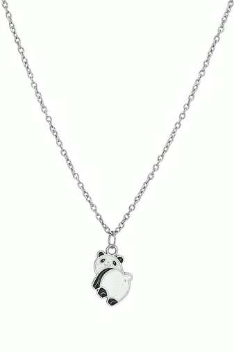 Silver plated panda pendant chain