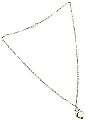 Silver plated panda pendant chain 4