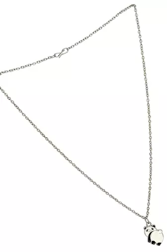 Silver plated panda pendant chain