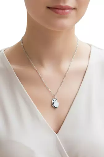 Silver plated panda pendant chain