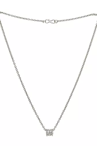 Silver plated barrel pendant chain