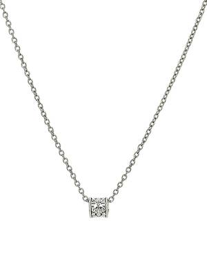 Silver plated barrel pendant chain 3