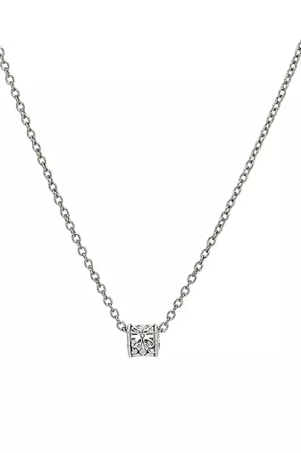 Silver plated barrel pendant chain