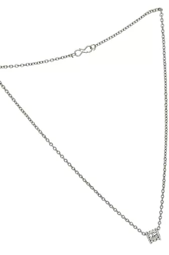 Silver plated barrel pendant chain
