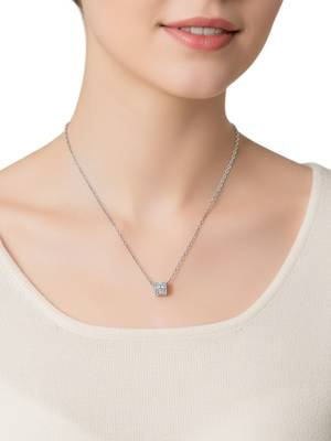 Silver plated barrel pendant chain 5