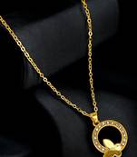 Gold plated cz encircled butterfly pendant chain