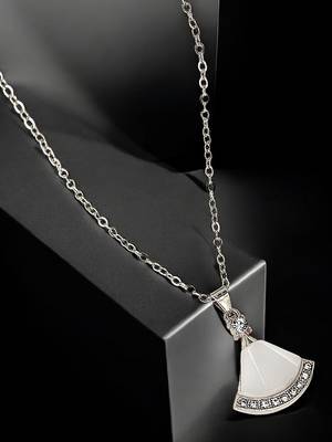 Silver plated monalisa cz pendant chain 1