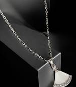 Silver plated monalisa cz pendant chain
