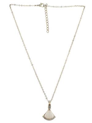 Silver plated monalisa cz pendant chain 2
