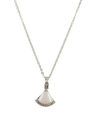 Silver plated monalisa cz pendant chain 3