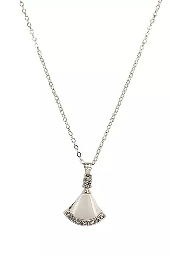 Silver plated monalisa cz pendant chain