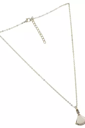 Silver plated monalisa cz pendant chain