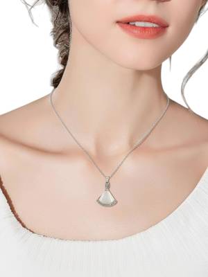 Silver plated monalisa cz pendant chain 5