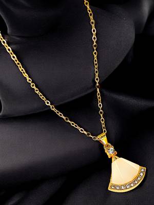 Gold plated monalisa cz pendant chain 1