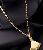 Gold plated monalisa cz pendant chain