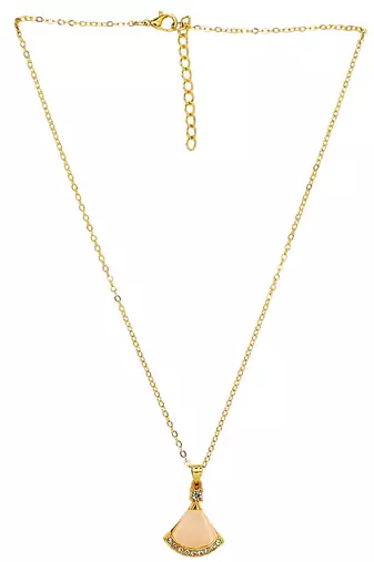 Gold plated monalisa cz pendant chain