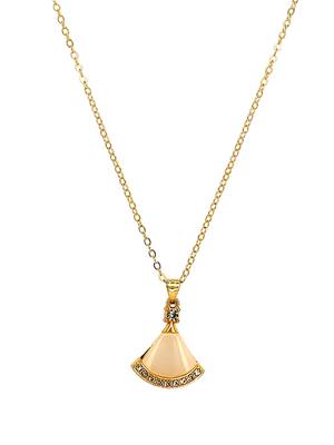 Gold plated monalisa cz pendant chain 3