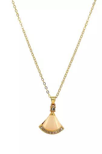 Gold plated monalisa cz pendant chain