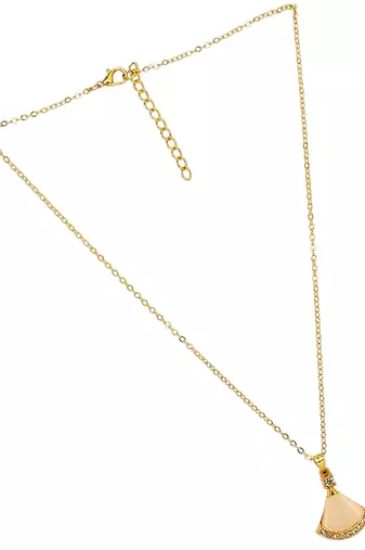 Gold plated monalisa cz pendant chain