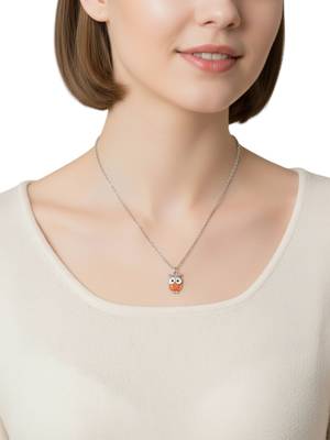 Set of 3 silver plated owl pendant chain 5