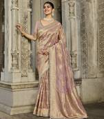 chocolate elegant mauve viscose saree