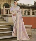 baby_pink vibrant fuchsia viscose saree