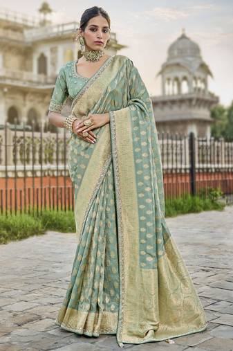 green pastel green viscose saree – soft & elegant